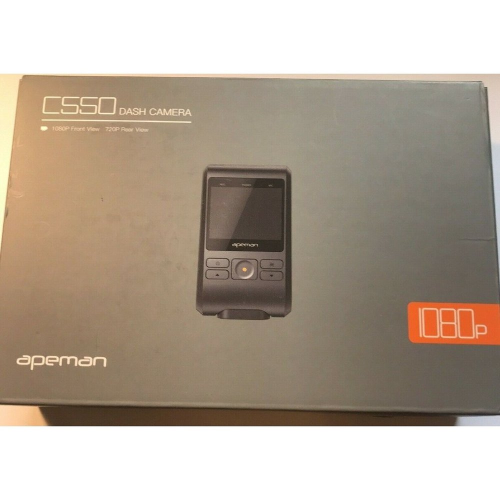 Apeman C550 Dash Camera 1080p front view 720p rear view New